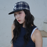 C Logo Check Cap (Navy Check)
