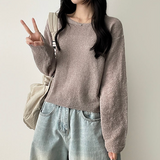アイドルリネンサマーバックルラウンドニット