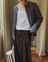 Rogen Ribbed Linen Button Cardigan