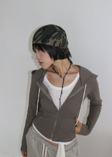 RIB SLIM HOOD ZIP-UP