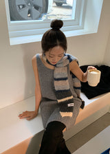 WOOL BLEND COLOR MUFFLER