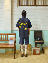 Yellow Dream Star Soft Navy Short-Sleeved Shirt [Unisex]