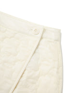 Women’s Clover Heart Quilted Wrap Mini Skirt Light Yellow