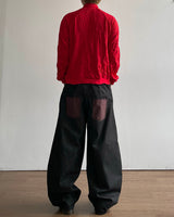 Tartan Curved Denim Pants