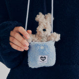 BOUCLE RABBIT KEYRING (BROWN)
