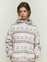 CHERRY FLEECE HOODIE ZIP UP [IVORY]
