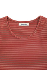 ストライプウールTシャツ [Red]