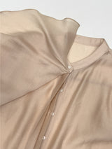 Ruffle Tencel See-through Blouse