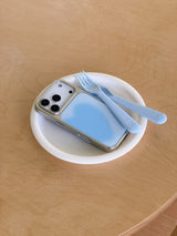 BIG HEART BLUE Silver Epoxy Case