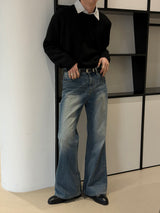 All cat blue boots cut pants