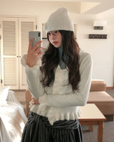 フラワーヘアリーニットビーニー