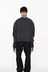 PUレザーエンボスフーディー