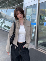 Cardan Pocket Slim Bomber Semi-Crop Jacket