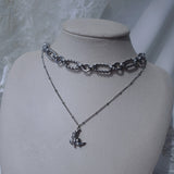 [Baby Monster Rora Necklace] Balletcore Moon Layered Necklace (Surgical Steel)