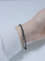 All surgical steel simple layered bar chain bracelet