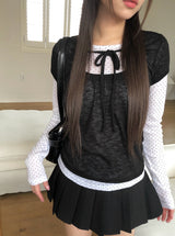 Tuna Short Sleeve Layered Dot T-Shirt Set