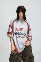 レーシングカラーブロッククイックドライTシャツ