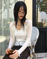 Honing vintage rose lace button sleeveless blouse