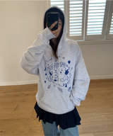 CAT&DOG IN SWEET HOME HOODIE - LIGHT GRAY