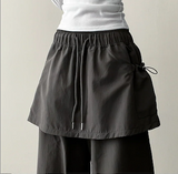 Log banding layered pocket skirt pants