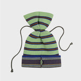 TIE-UP STRIPE BEANIE (MELON)