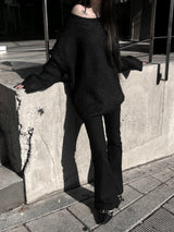 overfit mohair lips-neck knit (2color)
