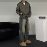 ALL MUSH Pockets Wool Knitwear Zip-Up (4 colors)