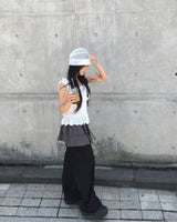 Dot cancan shirring skirt