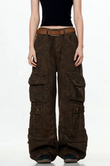 Distressed Camo Cargo Pants