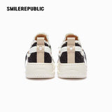 Black Frayed Low Top Platform Sneakers, Unisex Lace Up Shoes
