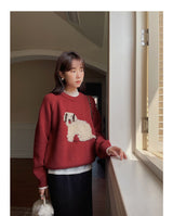 3D Embroidery Ribbon Fleece Deco Knit Sweater