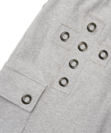 Cross eyelet Bermuda Sweatpants - Gray