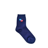 Double Heart Socks Navy blue