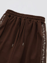 Embroidered Track Pants_Brown