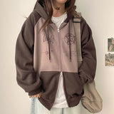 Bath Coloring Fleece-Lined Two-Way Hooded Zip-Up