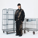 Tie Dye Shirring MA-1 Jumper (BLACK)