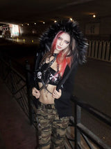 Fur Collar Zipper Hoodie