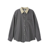 ASCLO ポイントカラーストライプシャツ (2color)