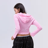 Logo Crop Hoodie Pink