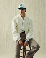 Stranger Regular Fit Embroidery Wool Varsity Jacket (Cream)