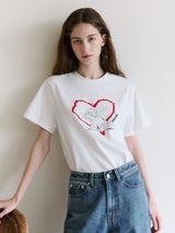 ハートフレンズパピーTシャツ ホワイト