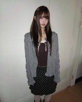 Noda Side-Button V-Neck Knit Button Cardigan
