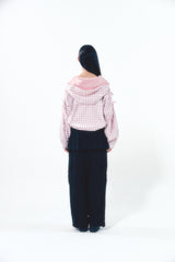 Check Ribbon Wind Breaker Pink