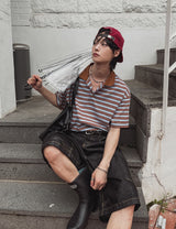 Riddle Stitch Bermuda Denim Pants