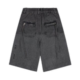 XP282 Square Jacquard Bermuda Denim Pants (DEEP GRAY)