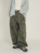 (Leopard Item) Kiya leopard printed balloon-fit wide pants