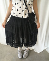 Hetty Cancan シースルーフリルウエストバンドミディスカート