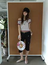 ラスレースオフショルダーTシャツ(3color)