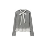 Chloe Dot Ribbon Knit Blouse