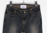 CURVED SLIM BOOTS CUT DENIM